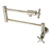 Kingston Brass KS4106BEX Wall Mount Pot Filler, Polished Nickel KS4106BEX